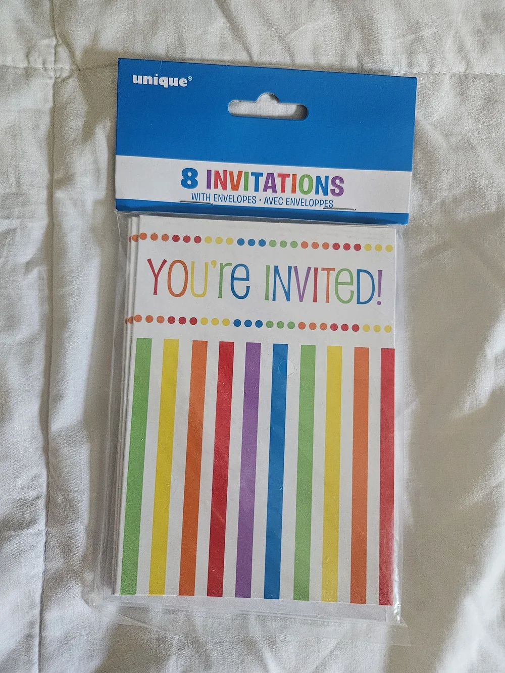 Rainbow Stripe Party Invitations - Multicolor